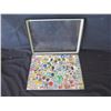 Image 2 : Multiple Collectible Pins: Cartoons, Disney, Animals, Cars, etc in Display Case 16"L