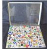 Image 1 : Multiple Collectible Pins: Cartoons, Disney, Animals, Trading, etc in Display Case 16"L
