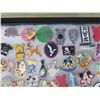 Image 8 : Multiple Collectible Pins: Cartoons, Disney, Animals, Rides, etc in Display Case 16"L