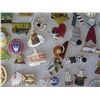 Image 8 : Multiple Collectible Pins: Cartoons, Places, Sports, Transportation, etc in Display Case 16"L