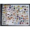 Image 2 : Multiple Collectible Pins: USA, Places, Sports, Girls, Cars, etc in Display Case 16"L