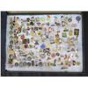 Image 2 : Multiple Collectible Pins: Places, Military, Girls, Quelle, etc in Display Case 16"L