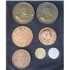 Image 1 : Qty 7 Medals & Coins: Jacques Cousteau, Jean Moulin, etc - Some Marked