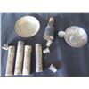 Image 1 : Multiple Metal Pieces: Cylinders, Thimbles, Ashtray, etc, Some Marked