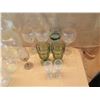 Image 2 : Misc Glassware: Wine Goblets, Carafes, Vases, etc