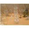 Image 3 : Misc Glassware: Wine Goblets, Carafes, Vases, etc