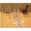 Image 1 : Misc Glassware: Oil & Vinegar Decanters, Glass Bottle, Square Bottles w/ Stoppers, etc