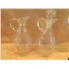 Image 2 : Misc Glassware: Oil & Vinegar Decanters, Glass Bottle, Square Bottles w/ Stoppers, etc