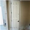 Image 1 : SOLID WOOD  DOOR WITH FRAME DOOR APPROX 26.25" X 95." SEE PHOTOS ITEMS WILL BE REMOVED AND READY FOR
