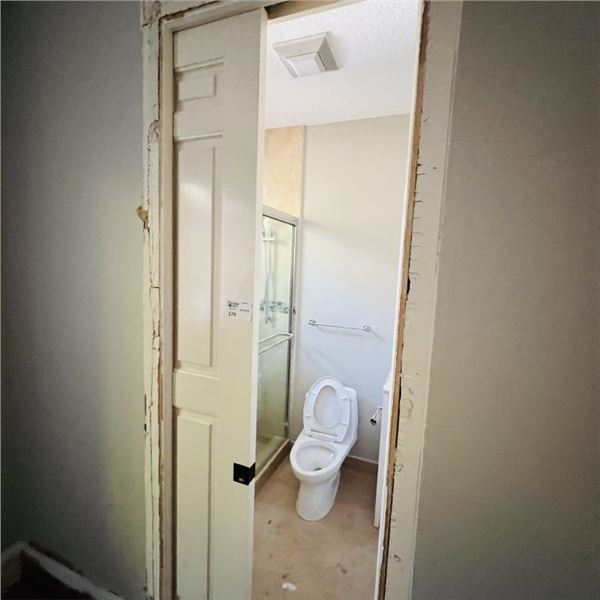 SOLID WOOD  DOUBLE DOOR WITH FRAME DOOR APPROX 31.25" X 95." SEE PHOTOS ITEMS WILL BE REMOVED AND RE