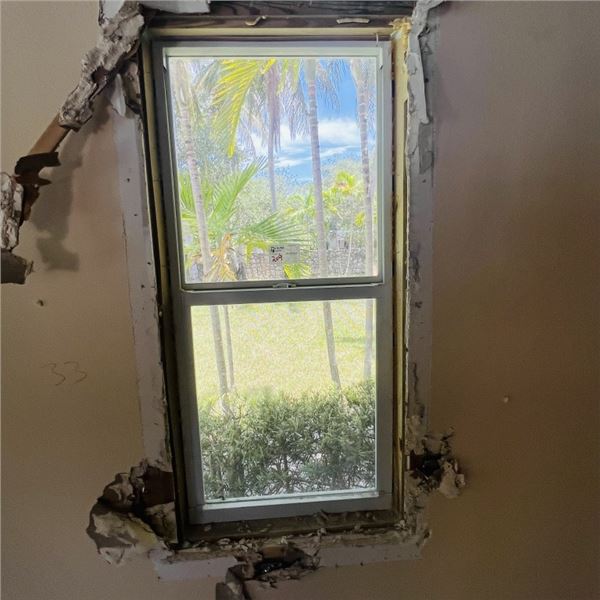 PGT IMPACT WINDOW WINDOW APPROX 27.5" X 57.75" SEE PHOTOS ITEMS WILL BE REMOVED AND READY FOR PICKUP