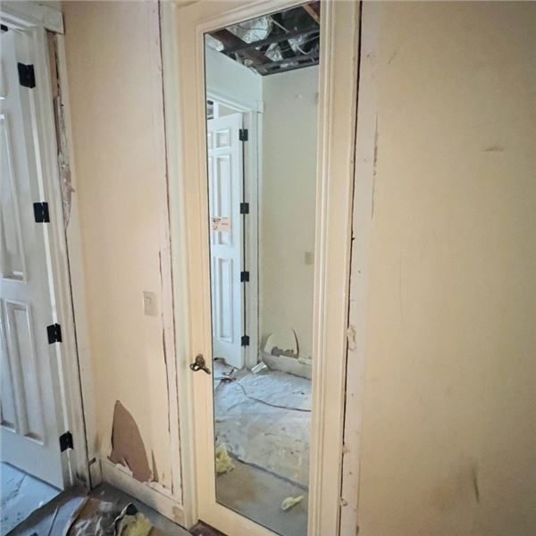 SOLID WOOD  DOOR WITH FRAME MIRRORED DOOR APPROX 29.5" X 95." SEE PHOTOS ITEMS WILL BE REMOVED AND R