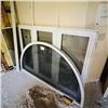 Image 3 : PGT IMPACT TRIPLE WINDOW WITH ARCH TOP WINDOW APPROX 48.25" X 71.25"  THREE WINDOWS 2 OPEN ON MIDDLE