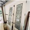 Image 2 : SET OF 2 SOLID WOOD BEVELED GLASS DOORS 28" X 95" EACH