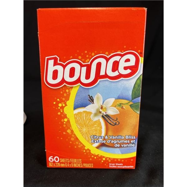10X BOUCE 60 DRYER SHEETS CITRUS AND VANILLA BLISS