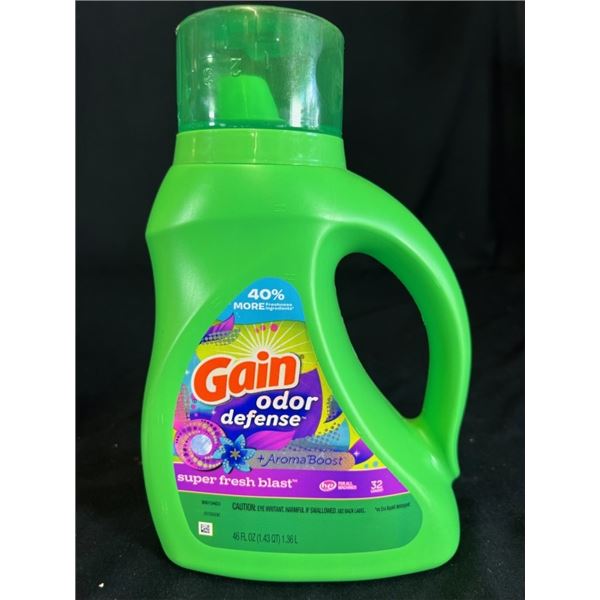9X GAIN ODOR DEFENSE LAUNDRY SOAP 46 FL OZ 32 LOAD