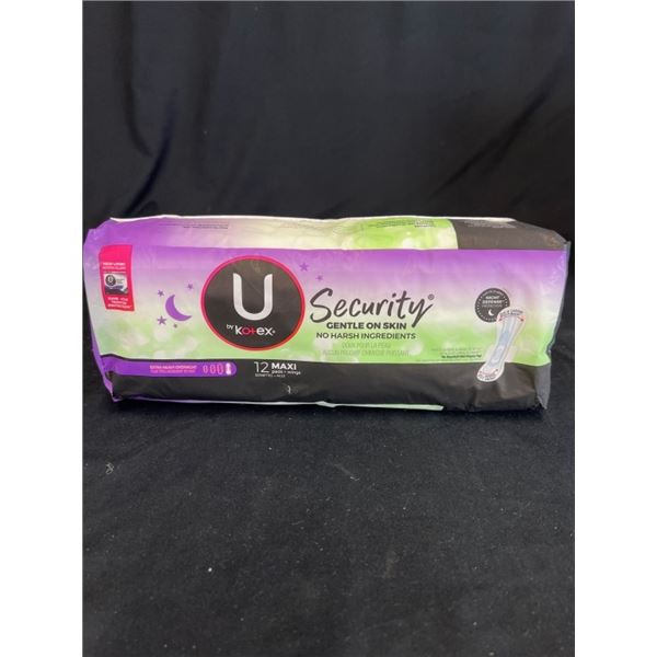 12X U BY KOTEX SECURITY EXTRA HEAVY OVERNIGHT 12PA