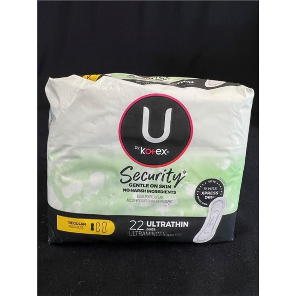 24X U BY KOTEX SECURITY REGULAR 22 ULTRA THIN PADS