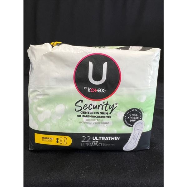 24X U BY KOTEX SECURITY REGULAR 22 ULTRA THIN PADS