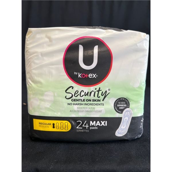 10X U BY KOTEX SECURITY REGULAR 24 MAXI PADS
