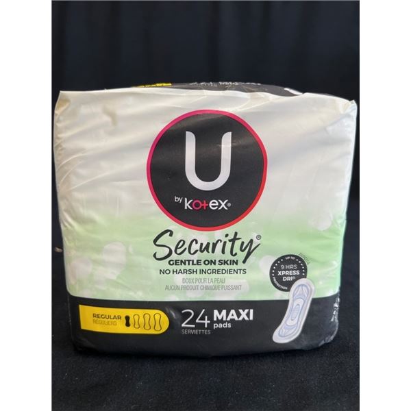 10X U BY KOTEX SECURITY REGULAR 24 MAXI PADS