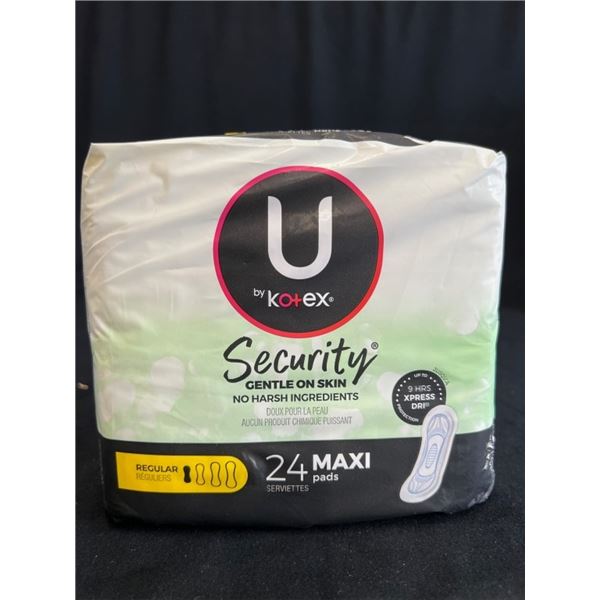 10X U BY KOTEX SECURITY REGULAR 24 MAXI PADS