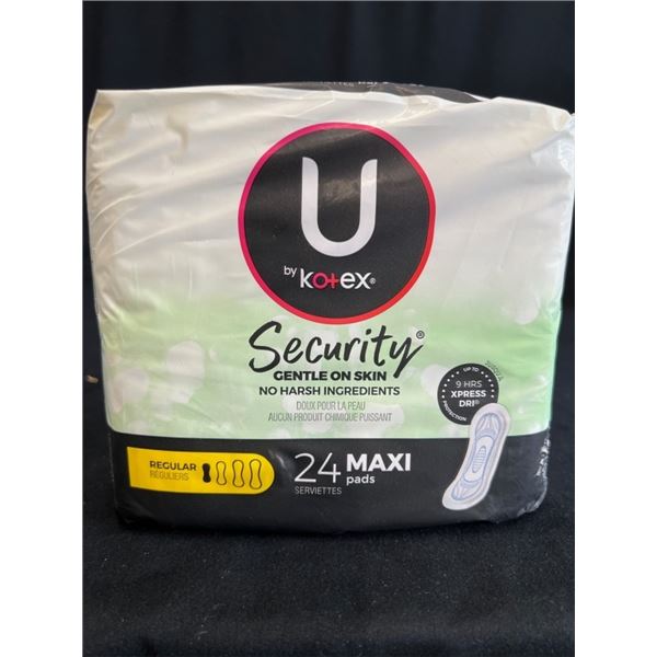 10X U BY KOTEX SECURITY REGULAR 24 MAXI PADS