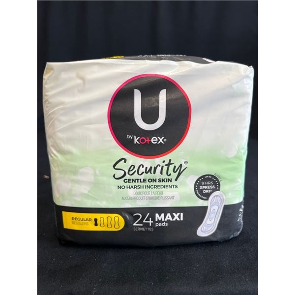 10X U BY KOTEX SECURITY REGULAR 24 MAXI PADS