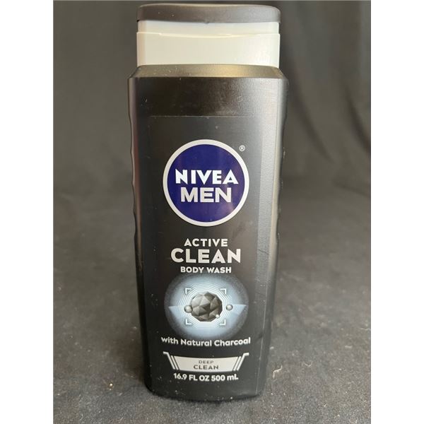 12X NIVEA MEN ACTIVE BODY WASH DEEP CLEAN 16.9 OZ