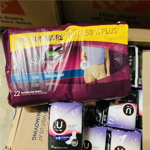 728X ASSORTED PACKS DIAPERS AND SANITARY PADS