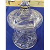 Image 1 : CRYSTAL BISCUIT JAR WITH LID SEE PHOTOS