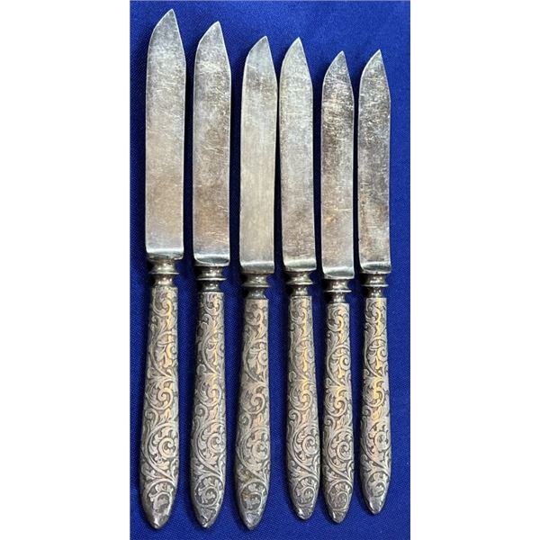 SET OF 6 MERIDEN FRUIT KNIVES 6" SEE PHOTOS