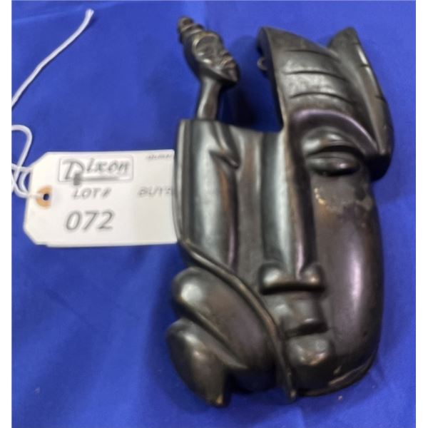 MASK SIGNED DOSSOUS H-CARVED AFRICAN SEE PHOTOS