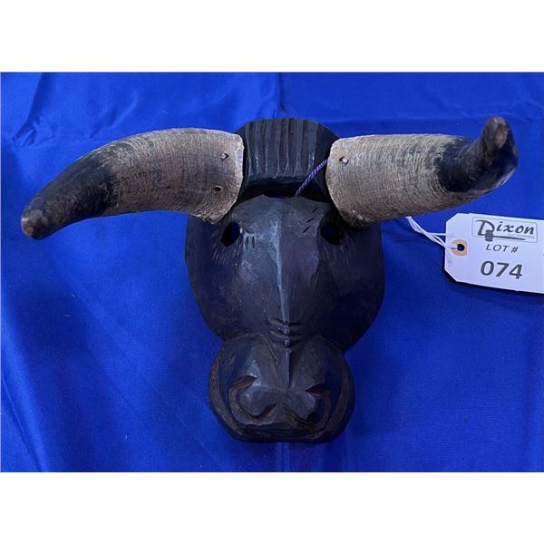 H-CARVED AFRICAN MASK BULL SEE PHOTOS