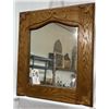 Image 1 : ANTIQUE OAK BEADED FRAM MIRROR  SEE PHOTOS