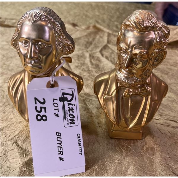 2 AVON BOTTLES LINCOLN AND WASHINGTON SEE PHOTOS