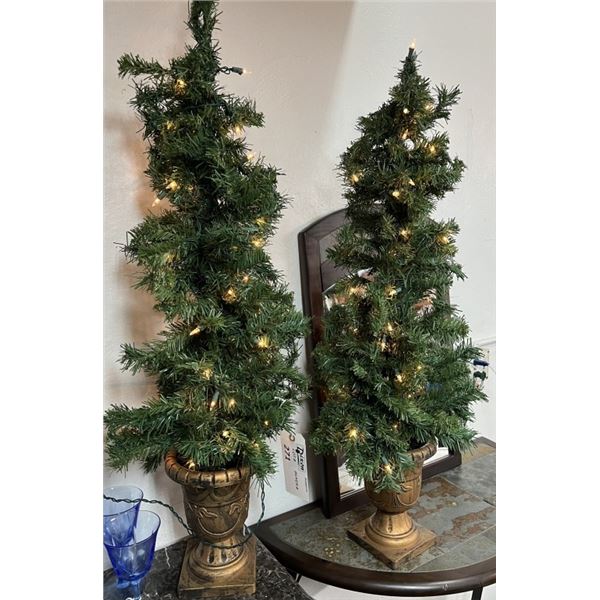 2X LIGHTED TREES 46  TALL SEE PHOTOS