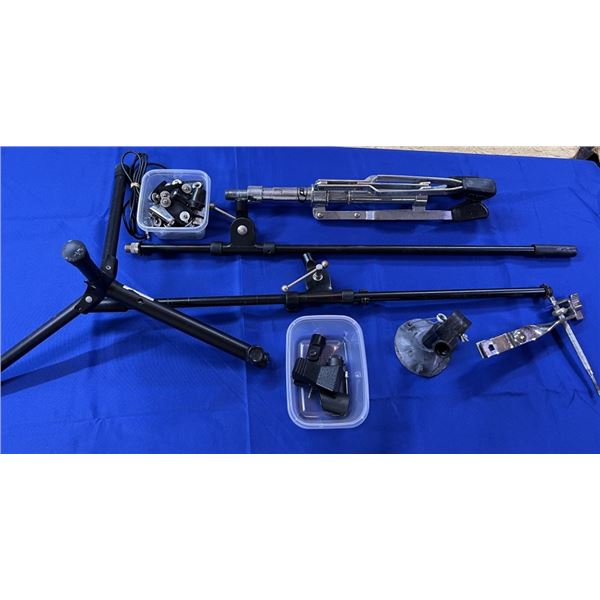 LOT MISC MUSICAL PARTS AND STANDS SEE PHOTOS