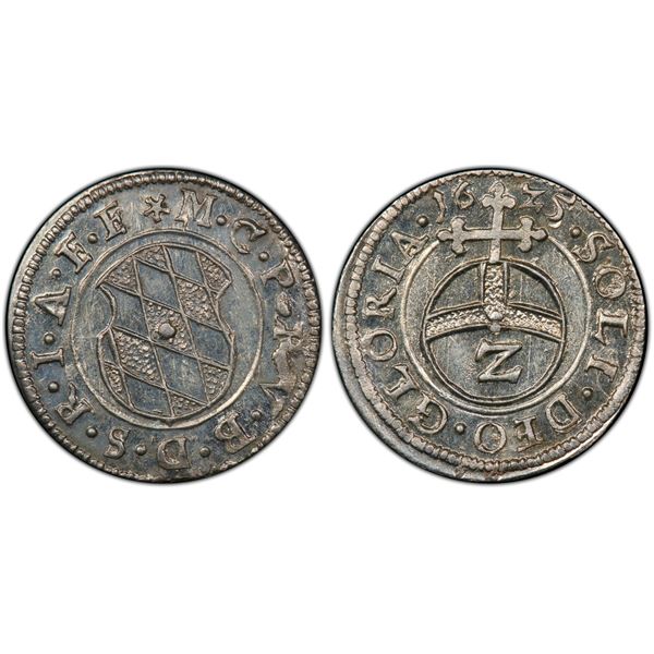 BAVARIA: Maximilian I, Elector, 1623-1651, AR 2 kreuzer, 1625, PCGS MS65