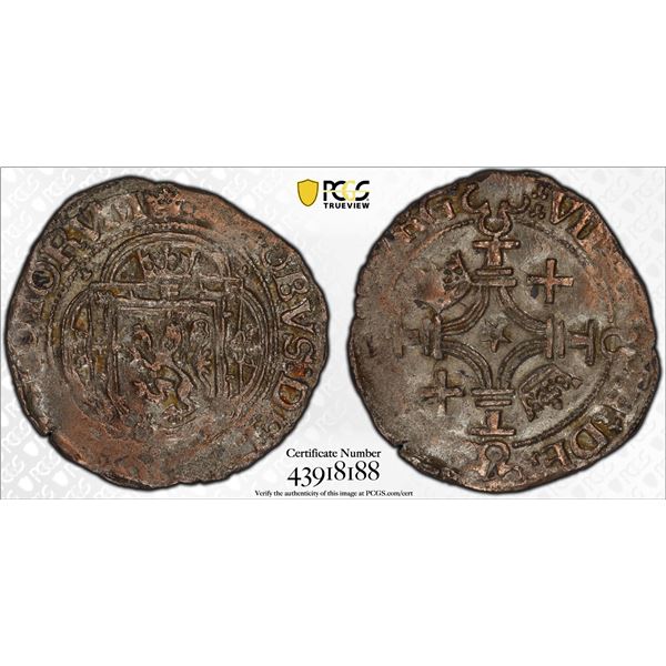 SCOTLAND: James V, 1513-1542, AR plack, Edinburgh, PCGS AU53
