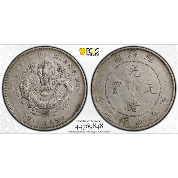 CHIHLI: AR dollar, Peiyang, year 34 (1908), PCGS EF details