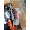 Image 8 : 2 BOXES OF TOOLS, TROUBLE LIGHT AND E BIKE BATTERY