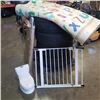 Image 1 : DAYCARE PLAY MAT WITH 2 METAL PRESSURE BABY GATES ONE IS NEW WITH NEW FLUSING SOUND POTTY