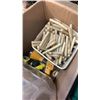 Image 8 : TRAY AND 2 BOXES OF CAULKING, HARDWARE, SHOP SUPPLIES, HOSE NOZZLES
