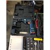 Image 2 : 3 CASES WITH JOBMATE DRILL, BLACK AND DECKER CORDLESS DRILL AND TOOLS AND GAS CAN