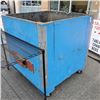 Image 2 : 4 WHEEL ROLLING WOOD BIN WITH DROP DOWN HATCH