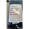 Image 2 : 2 NEW QUEEN SIZE BLACK FLEECE MICROFIBER BLANKETS