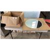 Image 1 : BOX OF CANDLES, CANDLE STAND AND DECORATIVE MIRROR