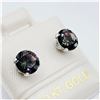 Image 1 : 10KT. WHITE GOLD 6MM NATURAL MYSTIC TOPAZ EARRINGS, 1.63CTS, W/A $460.00
