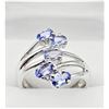 Image 1 : STERLING SILVER NATURAL TANZANITE RING, 5 TANZANITE (1.2CTS), W/A $580.00, SIZE 6.75